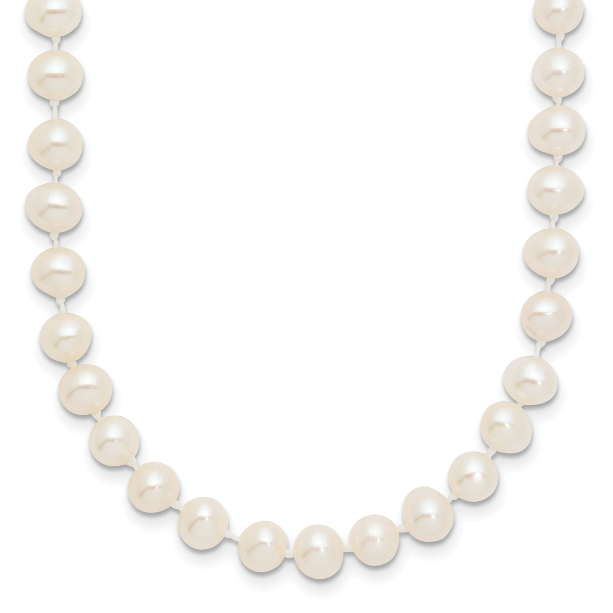 14k 5-6mm White Near Round Freshwater Cultured Pearl Necklace-WPN050-18