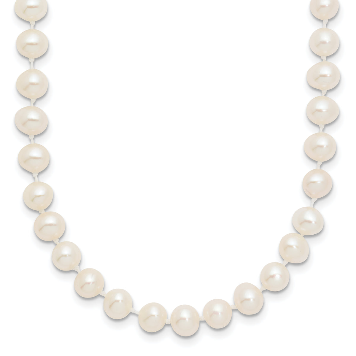 14k 5-6mm White Near Round Freshwater Cultured Pearl Necklace-WPN050-28