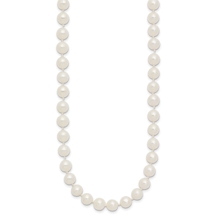 14k 6-7mm White Near Round Freshwater Cultured Pearl Necklace-WPN060-18