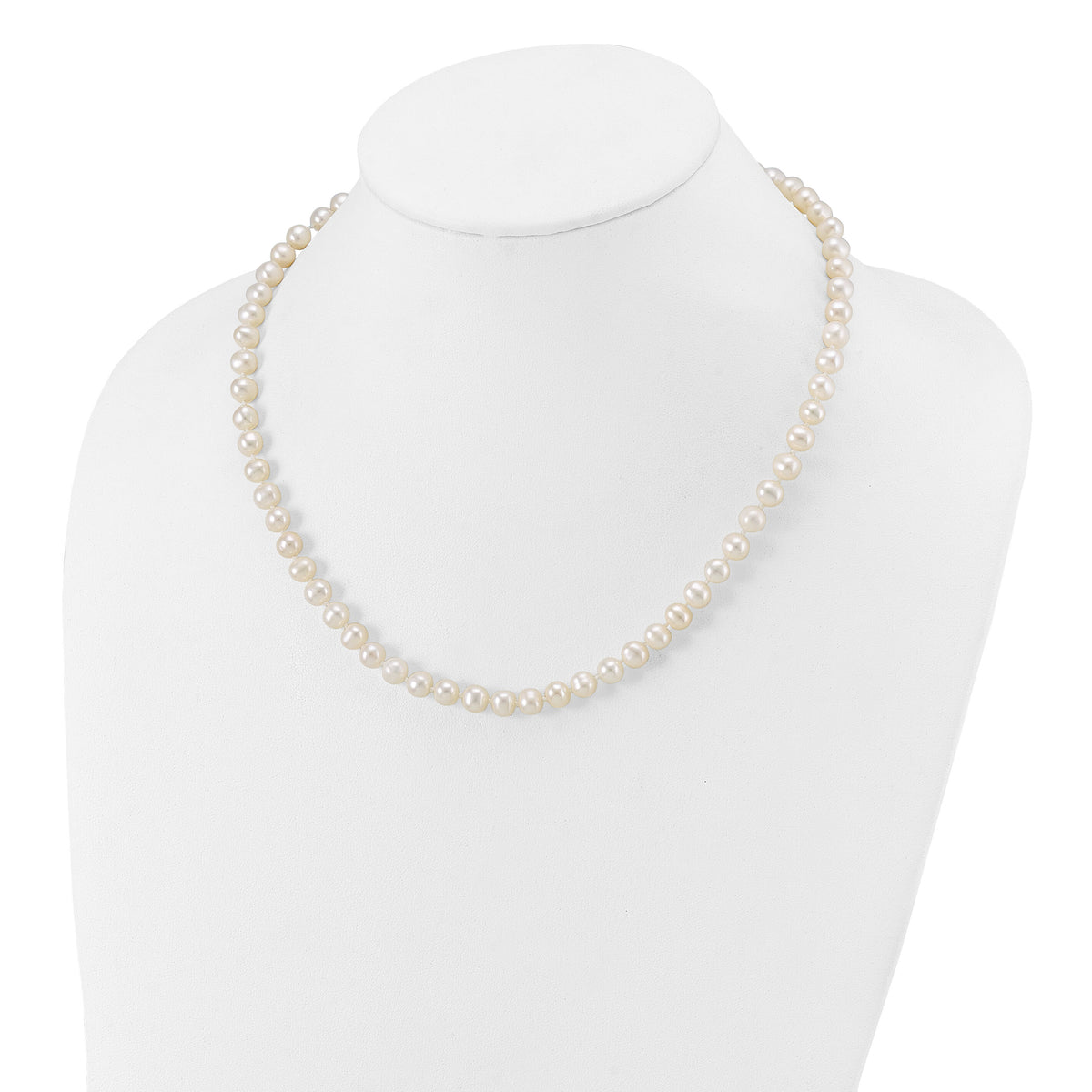 14k 6-7mm White Near Round Freshwater Cultured Pearl Necklace-WPN060-18
