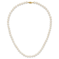 14k 6-7mm White Near Round Freshwater Cultured Pearl Necklace-WPN060-18