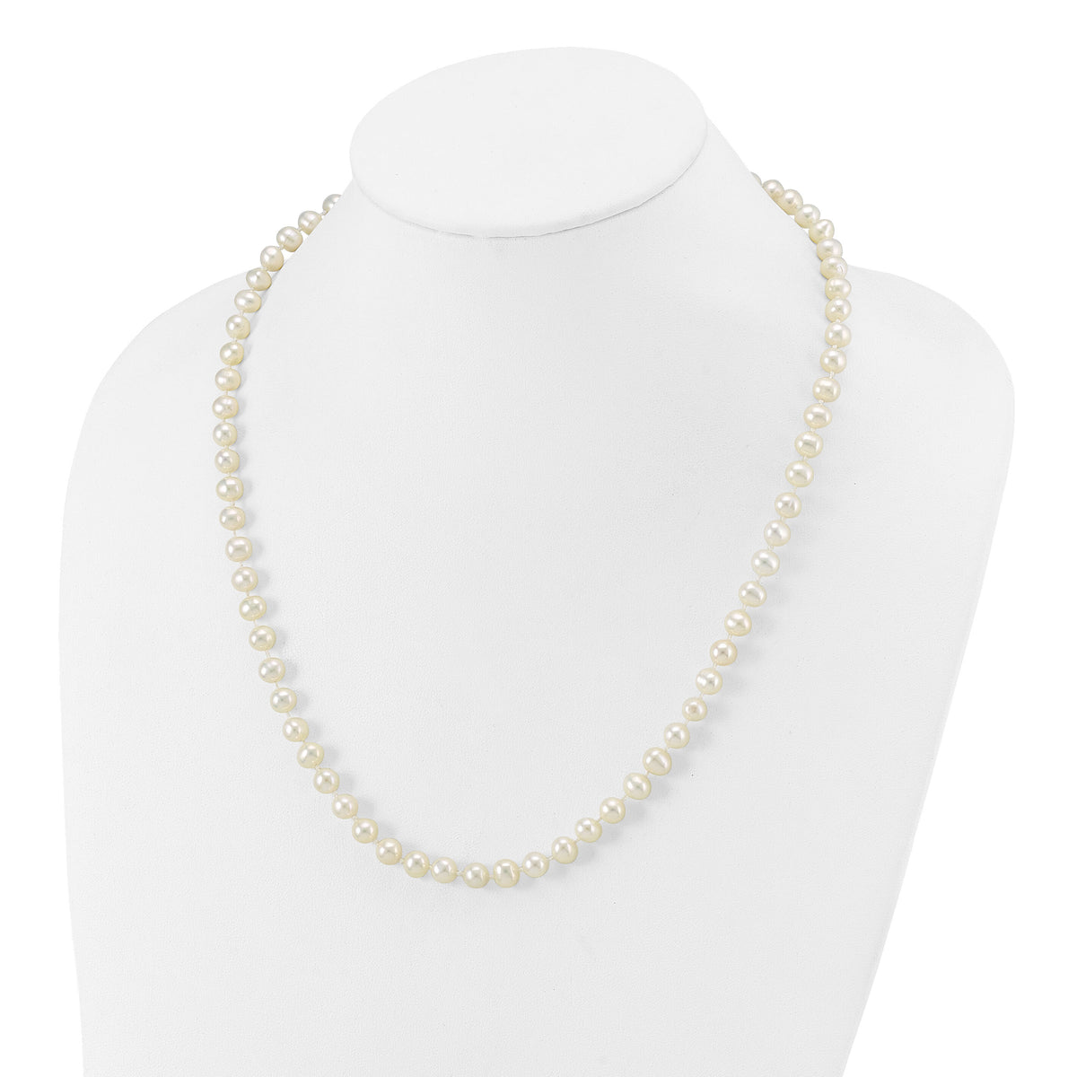 14k 6-7mm White Near Round Freshwater Cultured Pearl Necklace-WPN060-20