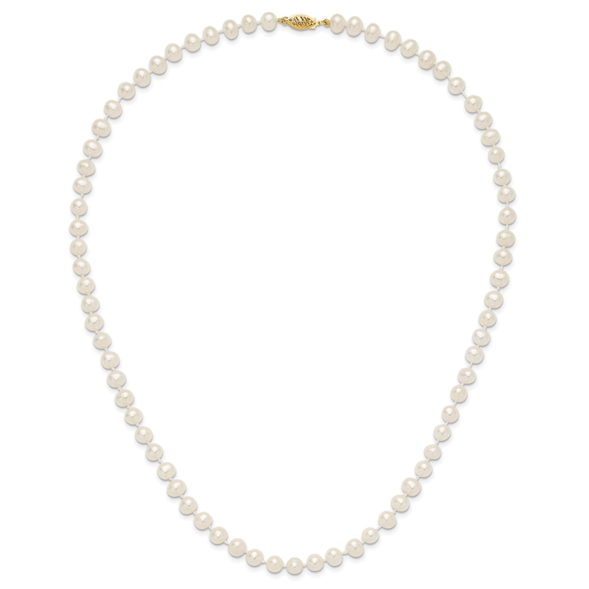 14k 6-7mm White Near Round Freshwater Cultured Pearl Necklace-WPN060-20
