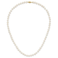 14k 6-7mm White Near Round Freshwater Cultured Pearl Necklace-WPN060-20