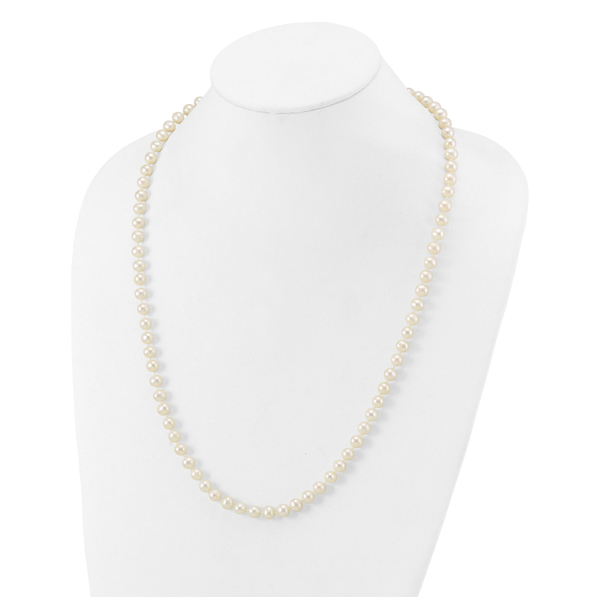 14k 6-7mm White Near Round Freshwater Cultured Pearl Necklace-WPN060-24