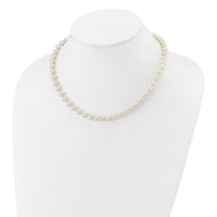 14k WG 6-7mm White Near Round Freshwater Cultured Pearl Necklace-WPN060W-16