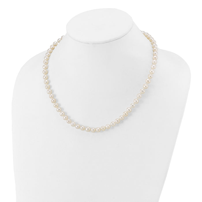 14k WG 6-7mm Near Rnd Wht Freshwater Cultured Pearl 18in Necklace-WPN060W-18