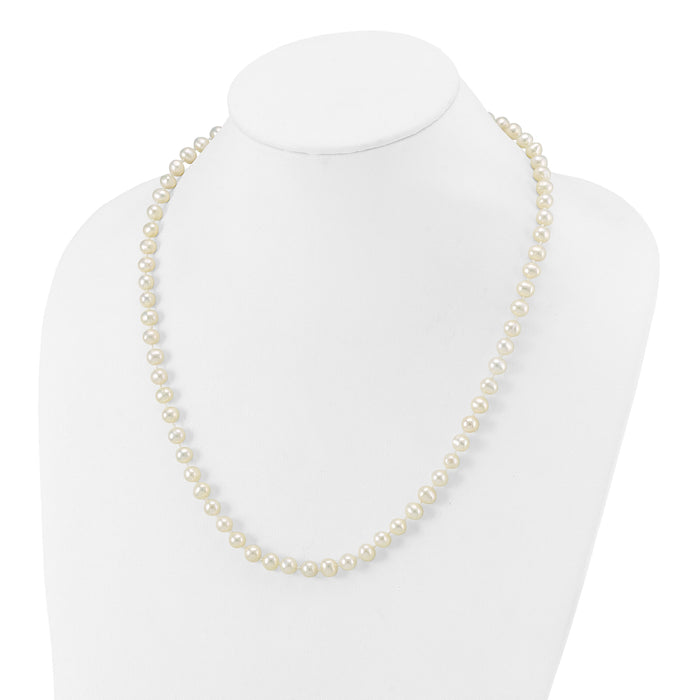 14k WG 6-7mm White Freshwater Cultured Pearl 20in Necklace-WPN060W-20