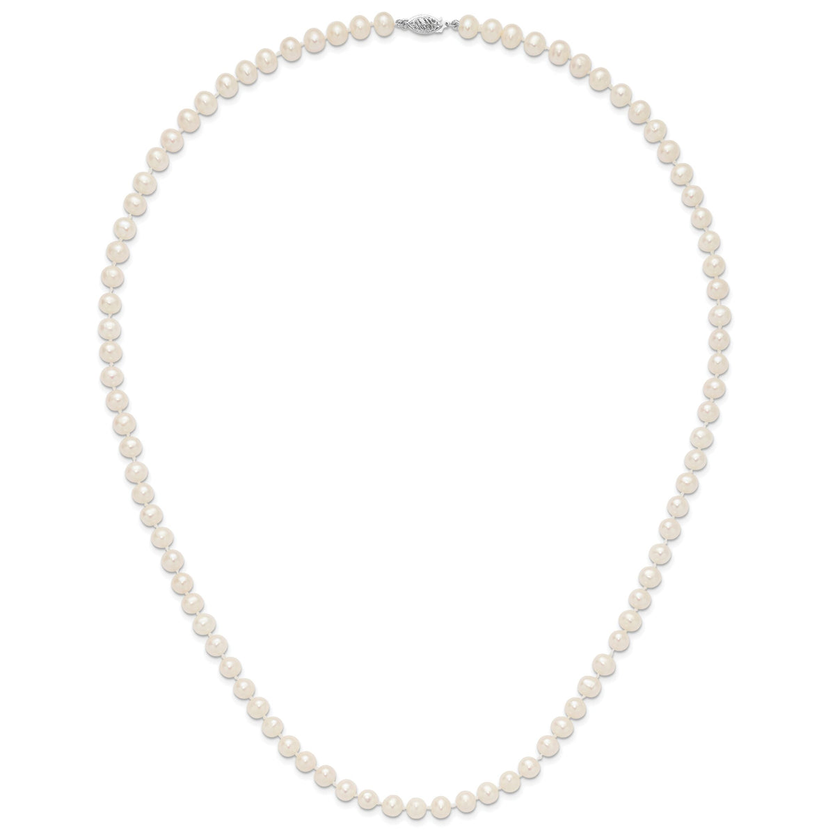 14k WG 6-7mm White Freshwater Cultured Pearl 24in Necklace-WPN060W-24