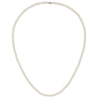 14k WG 6-7mm White Near Round Freshwater Cultured Pearl Necklace-WPN060W-28