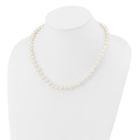 14k 7-8mm White Near Round Freshwater Cultured Pearl Necklace-WPN070-18