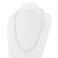 14k 7-8mm White Near Round Freshwater Cultured Pearl Necklace-WPN070-24