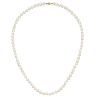 14k 7-8mm White Near Round Freshwater Cultured Pearl Necklace-WPN070-24