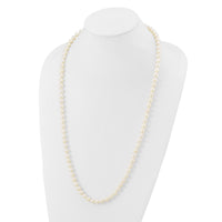 14k 7-8 mm White Near Round Freshwater Cultured Pearl Necklace-WPN070-28