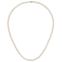 14k 7-8 mm White Near Round Freshwater Cultured Pearl Necklace-WPN070-28