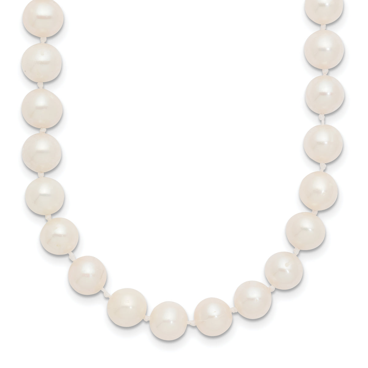 14k 7-8mm White Near Round Freshwater Cultured Pearl Necklace-WPN070-16