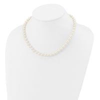 14k WG 7-8mm White Near Round Freshwater Cultured Pearl Necklace-WPN070W-16