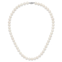 14k WG 7-8mm Near Rnd Wht Freshwater Cultured Pearl 18in Necklace-WPN070W-18