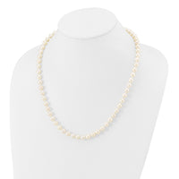 14k WG 7-8mm White Near Round Freshwater Cultured Pearl Necklace-WPN070W-20