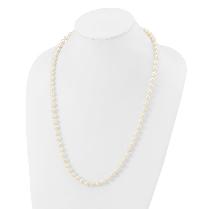 14k WG 7-8mm White Freshwater Cultured Pearl 24in Necklace-WPN070W-24