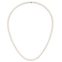 14k WG 7-8mm White Freshwater Cultured Pearl 24in Necklace-WPN070W-24