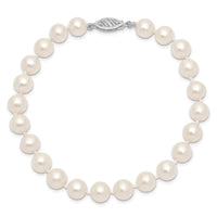 14k WG 7-8mm White Freshwater Cultured Pearl 8.25in Bracelet-WPN070W-8.25