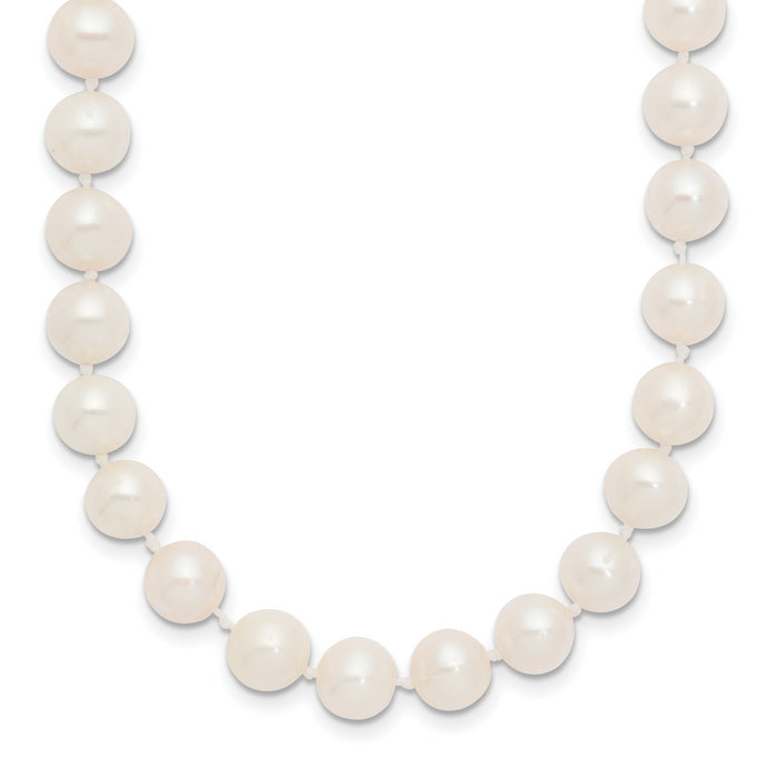14k WG 7-8mm White Near Round Freshwater Cultured Pearl Necklace-WPN070W-20