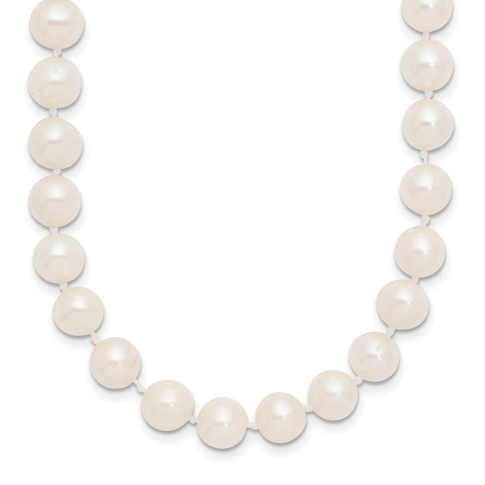 14k 7-8 mm White Near Round Freshwater Cultured Pearl Necklace-WPN070-28