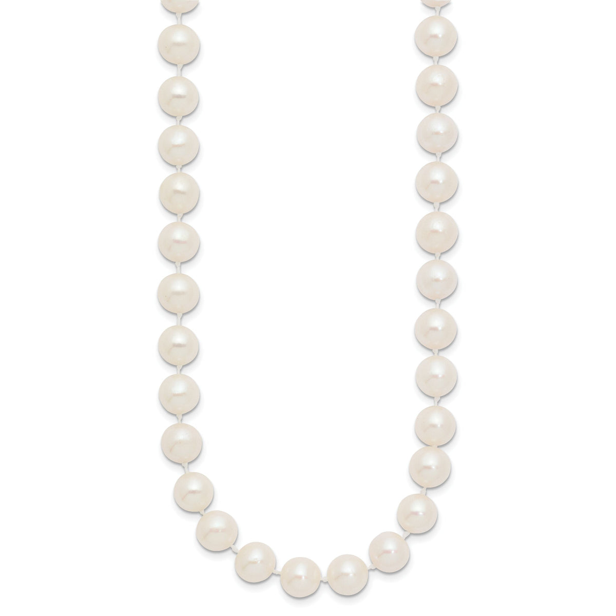 14k 8-9mm White Near Round Freshwater Cultured Pearl Necklace-WPN080-20