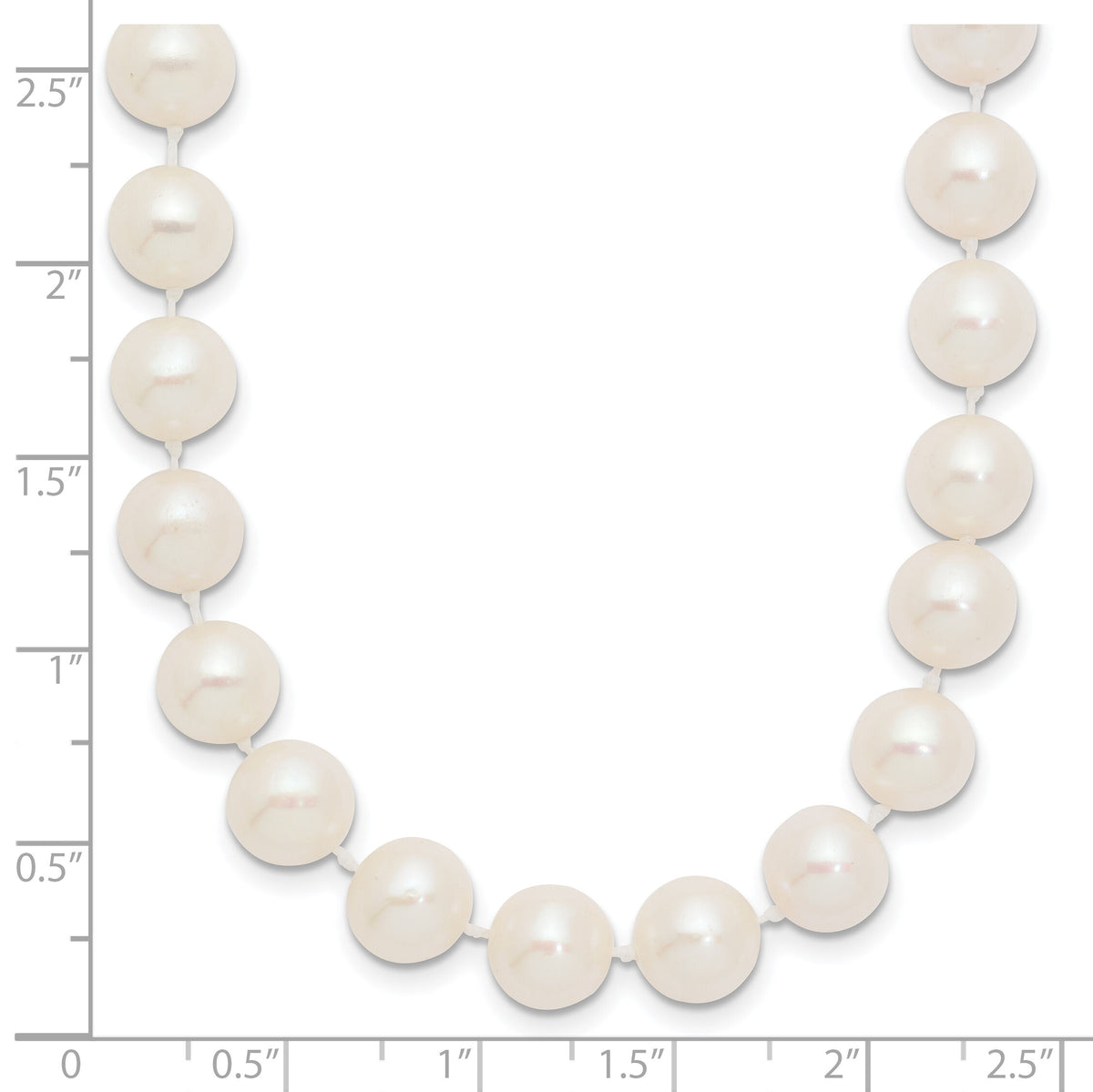 14k 8-9mm White Near Round Freshwater Cultured Pearl Necklace-WPN080-16