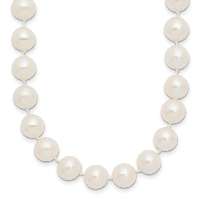14k 8-9mm White Near Round Freshwater Cultured Pearl Necklace-WPN080-16