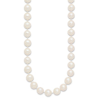 14k 9-10mm White Near Round Freshwater Cultured Pearl Necklace-WPN090-16