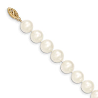 14k 9-10mm White Near Round Freshwater Cultured Pearl Necklace-WPN090-18