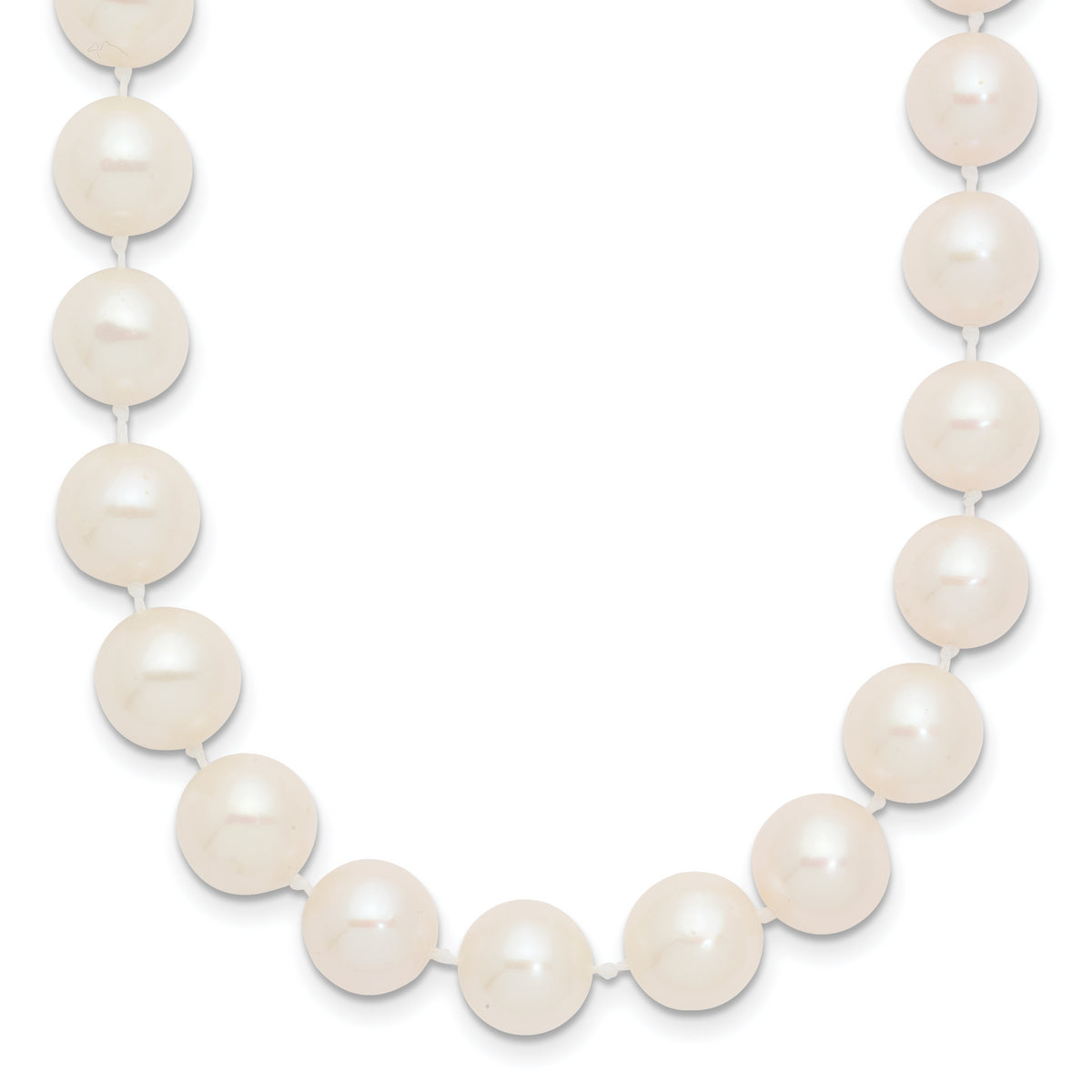 14k 9-10mm White Near Round Freshwater Cultured Pearl Necklace-WPN090-16