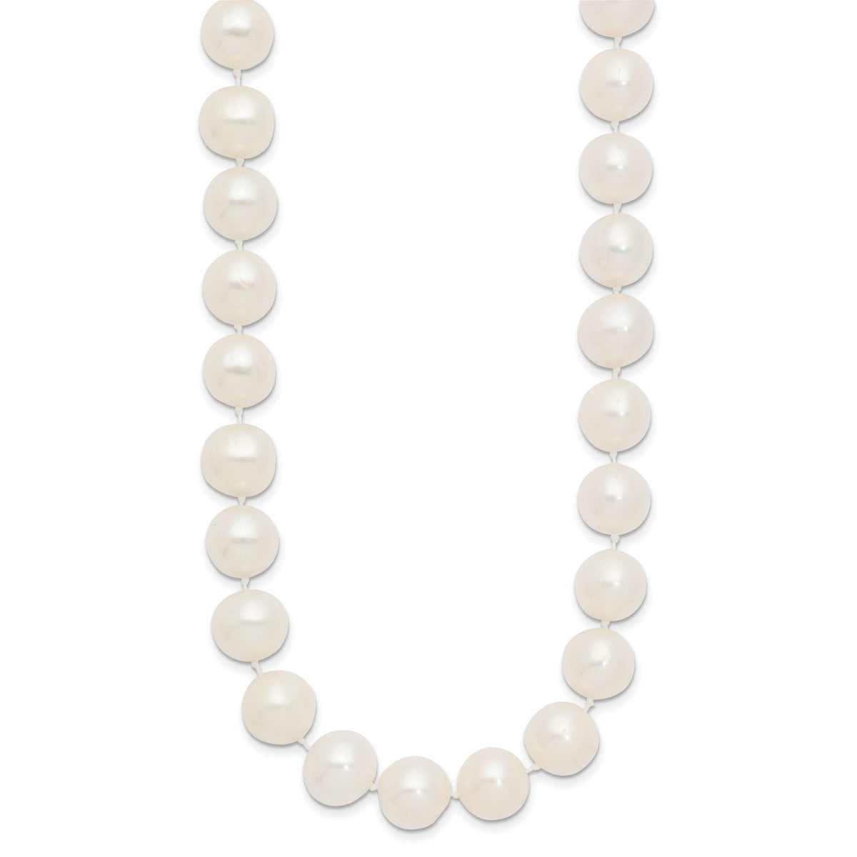 14k 10-11mm White Near Round Freshwater Cultured Pearl Necklace-WPN100-18