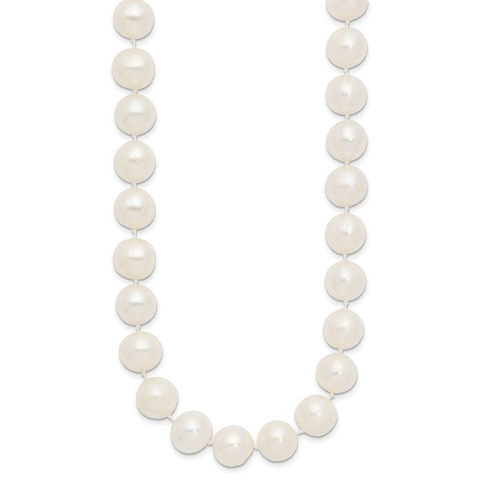 14k 10-11mm White Near Round Freshwater Cultured Pearl Necklace-WPN100-18