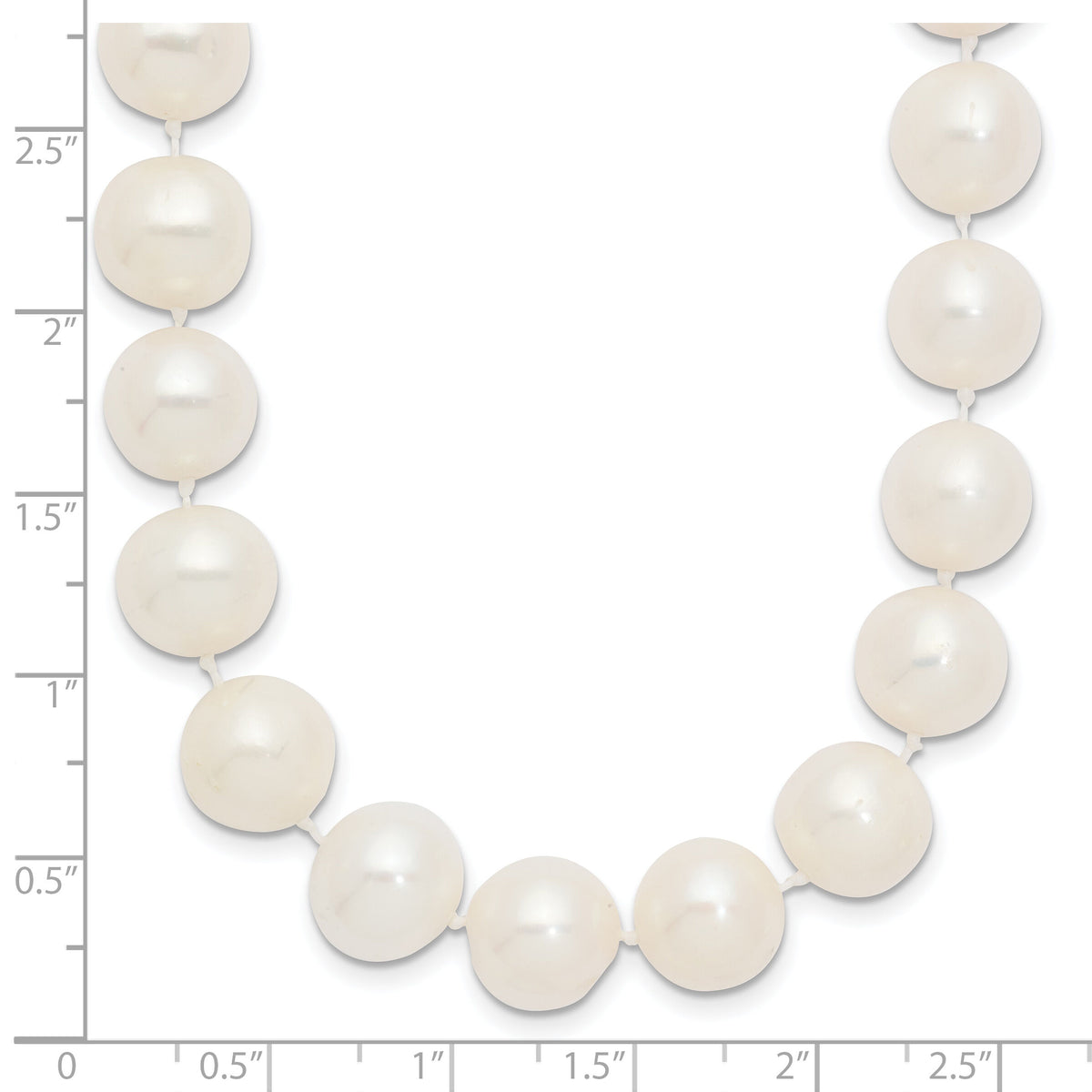 14k 10-11mm White Near Round Freshwater Cultured Pearl Necklace-WPN100-20