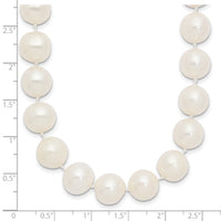 14k 10-11mm White Near Round Freshwater Cultured Pearl Necklace-WPN100-28