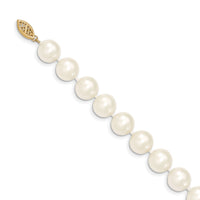 14k 10-11mm White Near Round Freshwater Cultured Pearl Necklace-WPN100-28