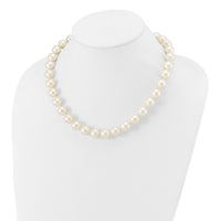 14k 11-12mm White Near Round Freshwater Cultured Pearl Necklace-WPN110-20