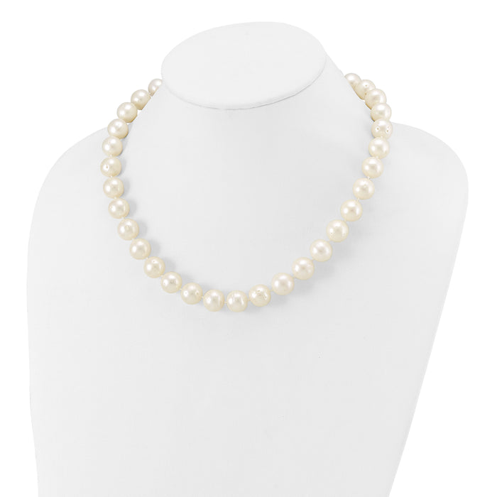 14k 11-12mm White Near Round Freshwater Cultured Pearl Necklace-WPN110-20