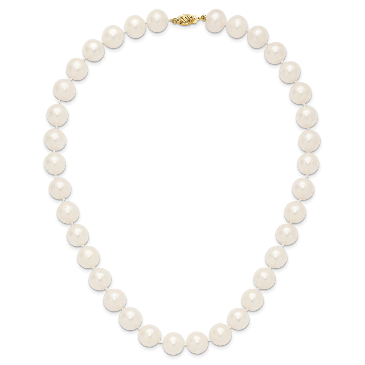 14k 11-12mm White Near Round Freshwater Cultured Pearl Necklace-WPN110-24