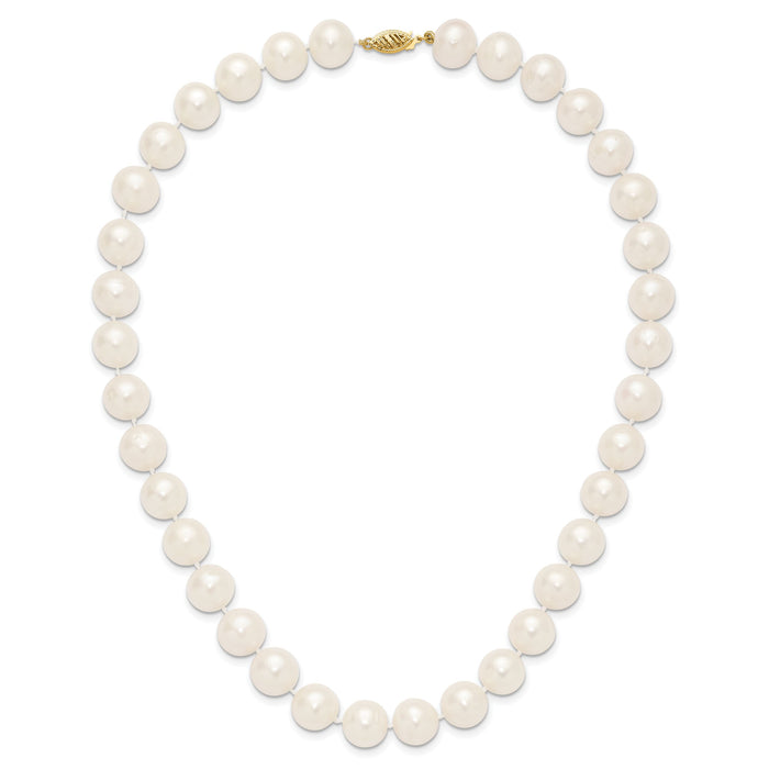 14k 11-12mm White Near Round Freshwater Cultured Pearl Necklace-WPN110-20