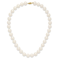 14k 11-12mm White Near Round Freshwater Cultured Pearl Necklace-WPN110-28