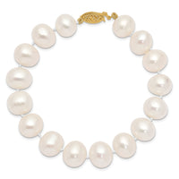 14k 10-11mm White Freshwater Cultured Pearl 8.25in Bracelet-WPN100-8.25
