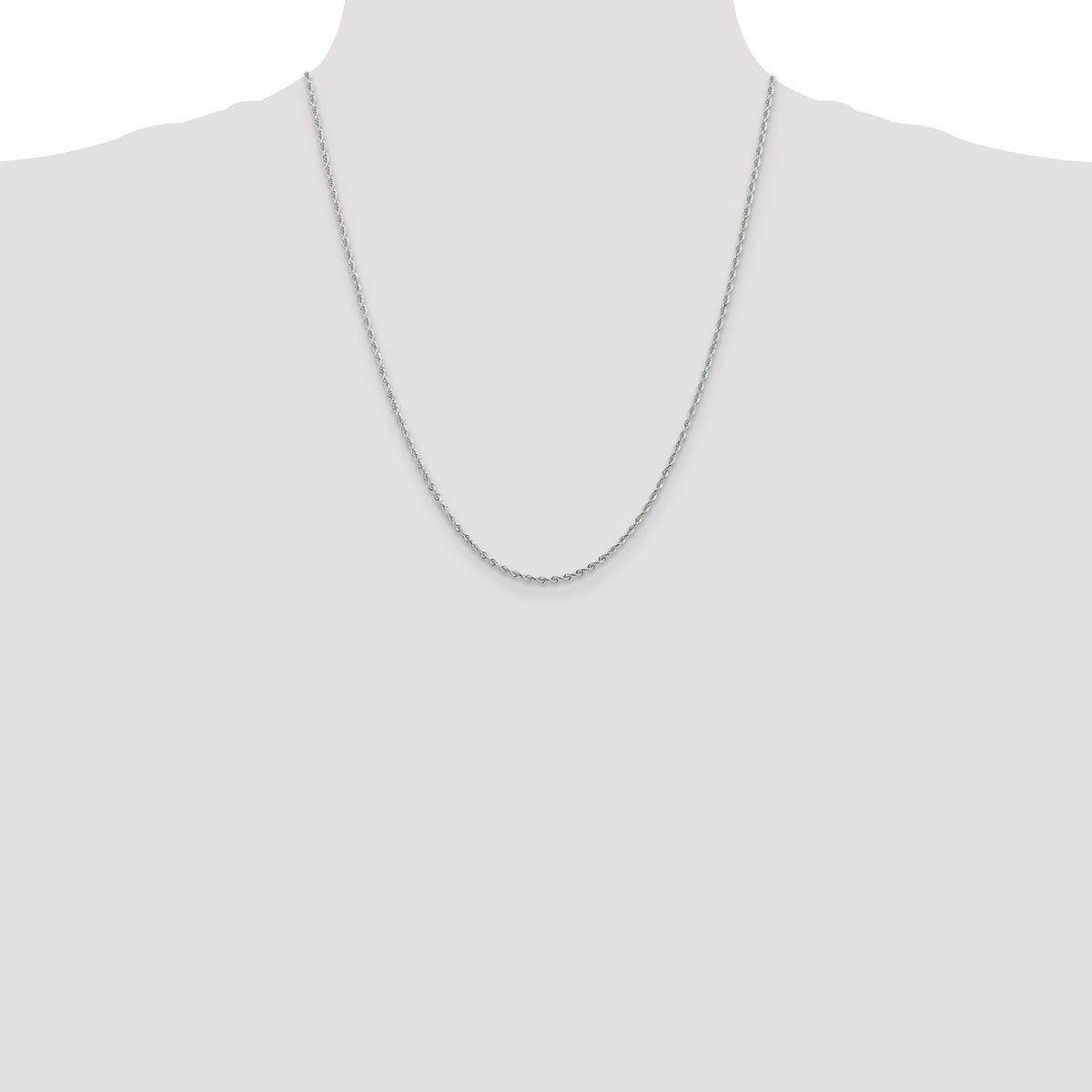 14k White Gold 2.00mm D/C Quadruple Rope Chain-WQT016-22