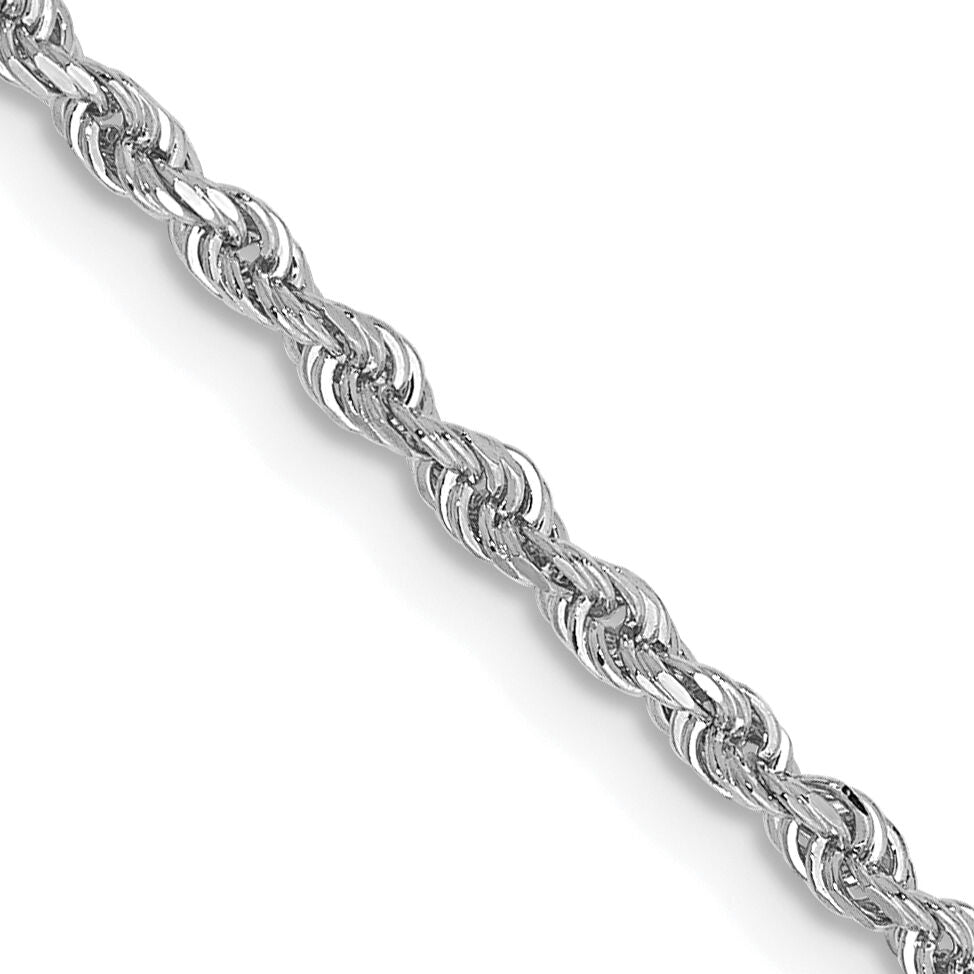 14k White Gold 2.00mm D/C Quadruple Rope Chain-WQT016-18