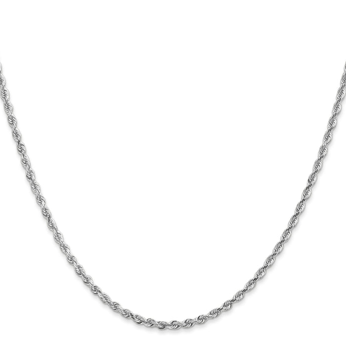 14k White Gold 2.25mm D/C Quadruple Rope Chain-WQT018-20