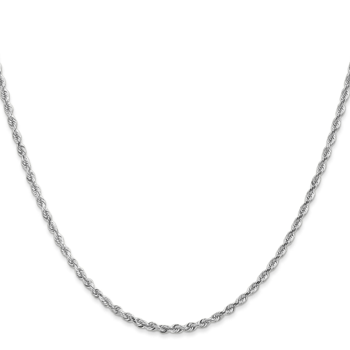 14k White Gold 2.25mm D/C Quadruple Rope Chain-WQT018-30