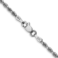 14k White Gold 2.25mm D/C Quadruple Rope Chain-WQT018-16